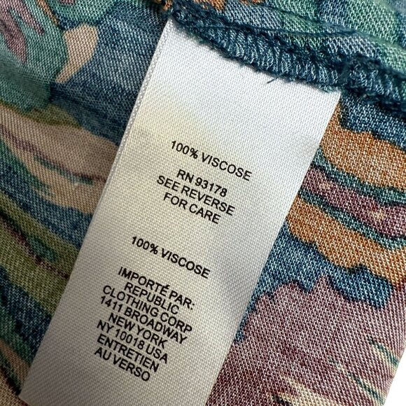 TAHARI Wide Leg Pants Plus Size 2X Green Floral Pullon Elastic Waist Cargo Rayon - Picture 11 of 11